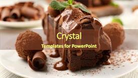  Presentation with mint - Cool new PPT theme with piece of chocolate cake backdrop and a tawny brown colored foreground