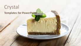  Presentation with cheesecake - Presentation design enhanced with piece-of-classic-new-york background and a cream colored foreground