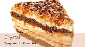  Presentation with sauce - Cool new slide deck with piece-of-delicious-cake backdrop and a yellow colored foreground