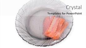  Presentation with white plate - Presentation design having piece-of-fish-on-plate background and a white colored foreground