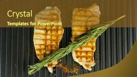  Presentation with fresh meat - Slide set consisting of piece-of-fresh-meat background and a tawny brown colored foreground