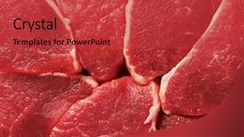  Presentation with raw meat - Presentation having piece of fresh raw meat background and a red colored foreground