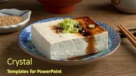  Presentation with sesame seed - Audience pleasing theme consisting of piece-of-fresh-white-regular backdrop and a tawny brown colored foreground