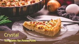  Presentation with onion - Amazing PPT theme having piece-of-homemade-onion-tart backdrop and a tawny brown colored foreground