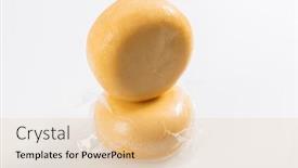  Presentation with white cheese - Slide deck featuring piece-of-homemade-vacuumed-traditional background and a lemonade colored foreground