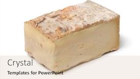  Presentation with italian - Slide deck having piece-of-italian-taleggio-close background and a soft green colored foreground