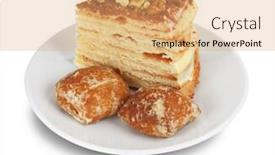  Presentation with chocolate nuts - Amazing slide set having piece-of-layered-cake backdrop and a coral colored foreground