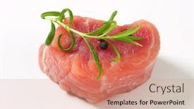  Presentation with lean - Amazing slide set having piece-of-lean-pork-tenderloin backdrop and a coral colored foreground