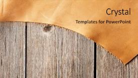  Presentation with leather - Cool new presentation theme with piece-of-leather-over-wooden backdrop and a yellow colored foreground