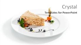  Presentation with sweet pastry - PPT theme with piece-of-napoleon-cake-creamy background and a white colored foreground