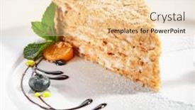  Presentation with sweet pastry - Slide deck having piece-of-napoleon-cake-creamy background and a lemonade colored foreground