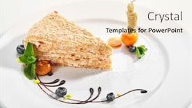  Presentation with sweet pastry - Cool new slide deck with piece-of-napoleon-cake-creamy backdrop and a lemonade colored foreground