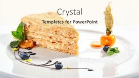  Presentation with sweet pastry - Cool new PPT theme with piece-of-napoleon-cake-creamy backdrop and a lemonade colored foreground