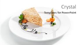  Presentation with sweet pastry - Beautiful theme featuring piece-of-napoleon-cake-creamy backdrop and a white colored foreground