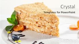  Presentation with sweet pastry - Slide set consisting of piece-of-napoleon-cake-creamy background and a lemonade colored foreground