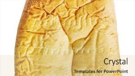  Presentation with meat - Slide set consisting of oggy - piece of pasty with meat background and a yellow colored foreground