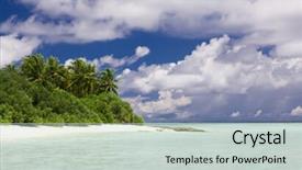  Presentation with rainforest - Presentation theme consisting of piece of rainforest on an uninhabited island in the maldives background and a lemonade colored foreground