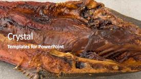 Presentation with catfish - Audience pleasing PPT layouts consisting of piece of smoked catfish kopila backdrop and a tawny brown colored foreground