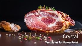  Presentation with pepper - Slide deck having piece-of-smoked-ham background and a tawny brown colored foreground
