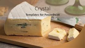  Presentation with blue cheese - Presentation theme enhanced with piece-of-soft-german-cambozola background and a coral colored foreground