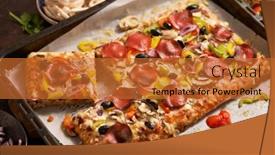  Presentation with square - Theme having piece-of-square-pizza background and a  colored foreground