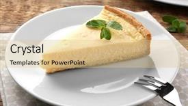  Presentation with cheesecake - Slide deck enhanced with piece of tasty cheesecake background and a lemonade colored foreground