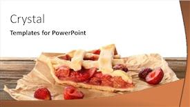  Presentation with parchment - Colorful slides enhanced with piece of tasty strawberry rhubarb pie on parchment backdrop and a white colored foreground