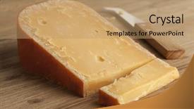  Presentation with three - Colorful presentation enhanced with three year old gouda cheese backdrop and a coral colored foreground