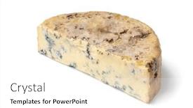  Presentation with blue cheese - Presentation design consisting of piece-of-traditional-english-stilton background and a white colored foreground