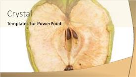  Presentation with apple - PPT theme featuring piece-of-withering-apple-isolated background and a blonde colored foreground