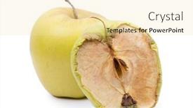  Presentation with apple - Colorful presentation design enhanced with piece-of-withering-apple-isolated backdrop and a blonde colored foreground