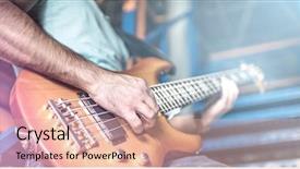  Presentation with guitar - Audience pleasing PPT layouts consisting of piece on guitar solo surround backdrop and a coral colored foreground