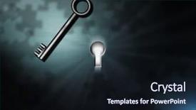  Presentation with keyhole - PPT theme with light shines from a keyhole background and a wine colored foreground