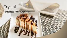  Presentation with cheesecake - Presentation enhanced with piece-slice-of-cheesecake-snickers background and a  colored foreground