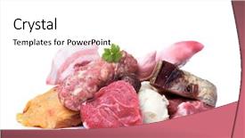  Presentation with beef meat soup - Slide set featuring pieces and products of chicken background and a white colored foreground