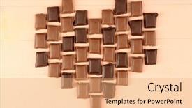  Presentation with shape heart - Slide deck with pieces arranged in heart shape background and a  colored foreground