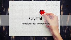  Presentation with red puzzle - PPT theme consisting of pieces but with one red background and a  colored foreground