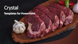  Presentation with raw meat beef veal shank - Colorful presentation theme enhanced with pieces fillet on big size backdrop and a black colored foreground