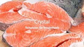  Presentation with salmon - Colorful PPT theme enhanced with pieces-of-a-fresh-salmon backdrop and a coral colored foreground
