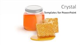  Presentation with honeycomb - Theme consisting of pieces-of-a-honeycomb-next background and a white colored foreground