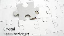  Presentation with puzzle pieces - Amazing slide set having pieces of a puzzle backdrop and a white colored foreground