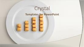  Presentation with white plate - Beautiful PPT layouts featuring pieces-of-baklawa-arranged backdrop and a sky blue colored foreground