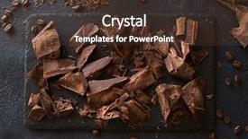  Presentation with spread - Theme having bitterswett - pieces of bittersweet dark chocolate background and a tawny brown colored foreground