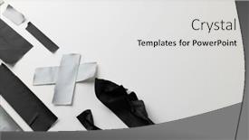  Presentation with black cross - PPT theme consisting of pieces-of-black-and-grey background and a  colored foreground