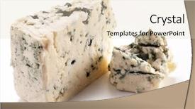  Presentation with blue cheese - Colorful slide deck enhanced with pieces of blue cheese on a white background backdrop and a lemonade colored foreground