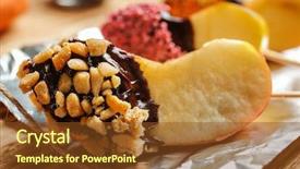  Presentation with apple - Audience pleasing PPT layouts consisting of sugar aplle - foil with pieces of candied backdrop and a tawny brown colored foreground
