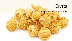  Presentation with popcorn - Cool new slides with pieces of caramel popcorn backdrop and a blonde colored foreground