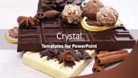  Presentation with cinnamon - Amazing slides having pieces-of-chocolate-with-lemon backdrop and a tawny brown colored foreground