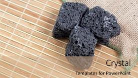  Presentation with coal - Cool new presentation theme with pieces of coal on wooden backdrop and a  colored foreground
