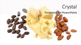  Presentation with cocoa beans - Amazing slide deck having pieces of cocoa butter backdrop and a white colored foreground